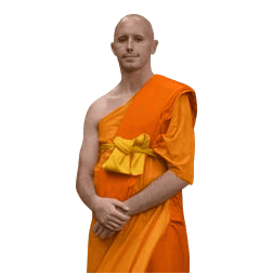 Sean Fargo as a Buddhist monk — former monk in the Thai Theravada tradition, founder of Mindfulness Exercises
