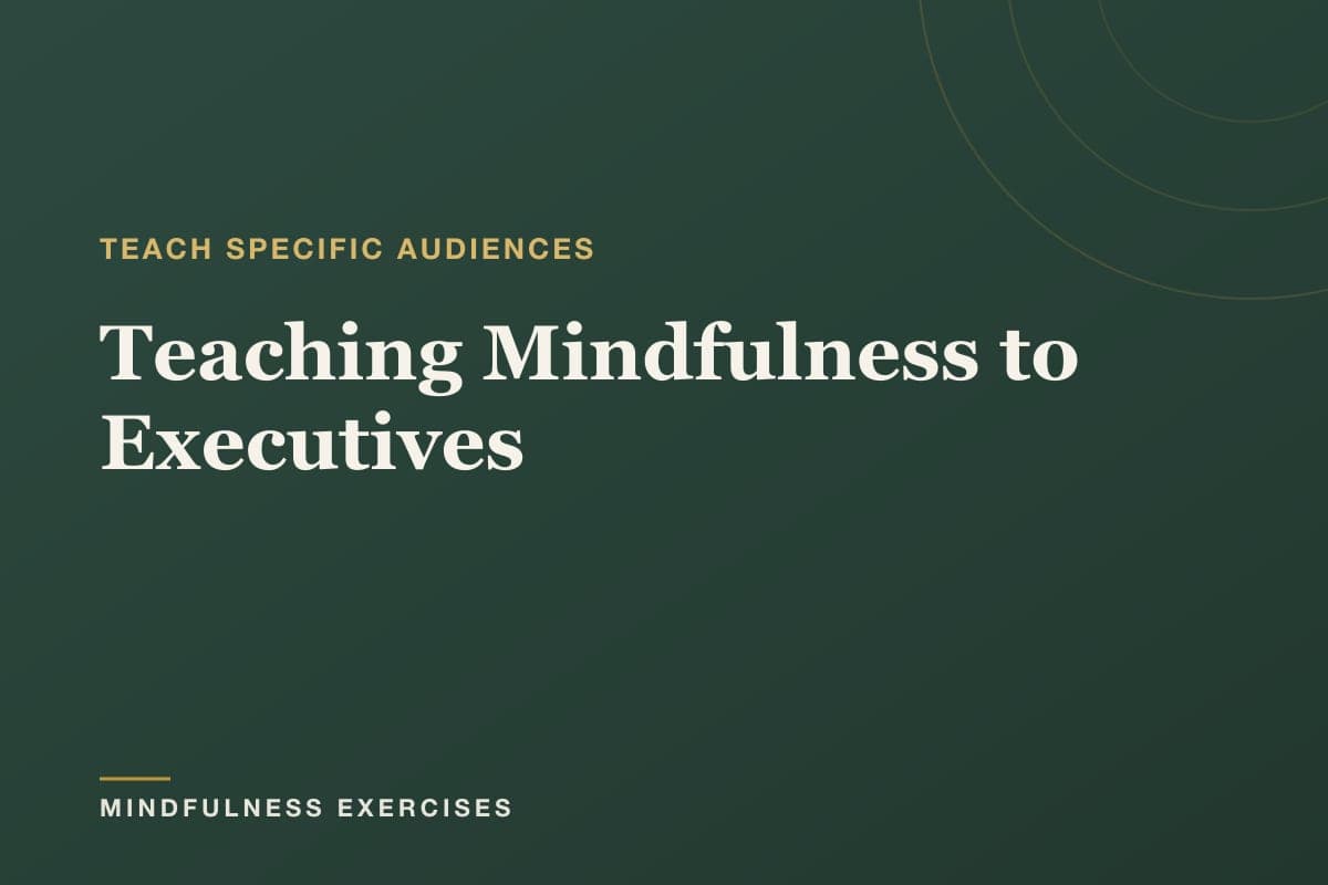Teaching Mindfulness to Executives — a teacher's guide