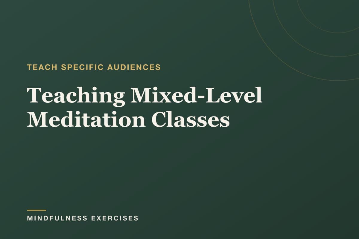 Teaching Mixed-Level Meditation Classes — a teacher's guide