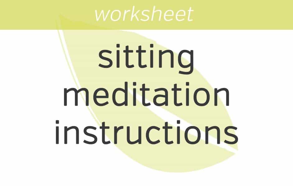 sitting meditation instructions