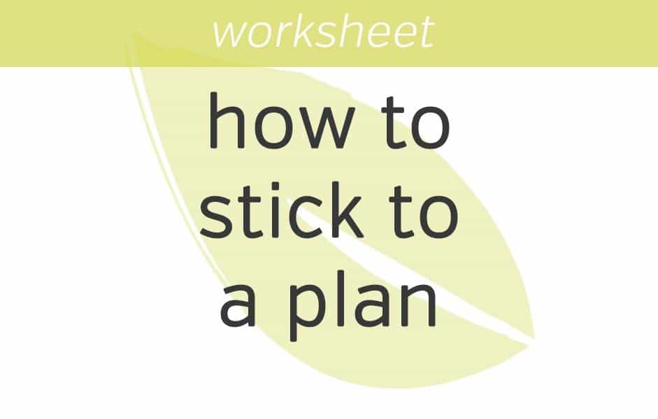how to stick to a plan