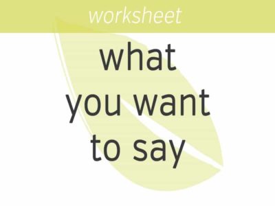 what do you want to say