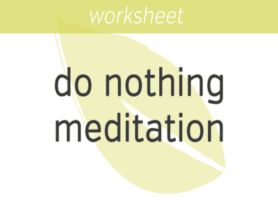Do Nothing Meditation