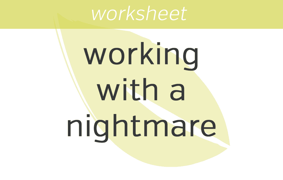 working-with-a-nightmare-worksheet-mindfulness-exercises