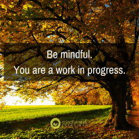 Be mindful. You are a work in progress.