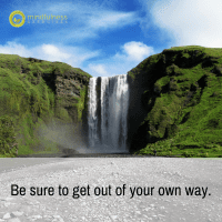 Be sure to get out of your own way.