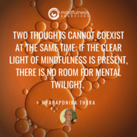 Two Thoughts Cannot Coexist Nyanaponika Thera