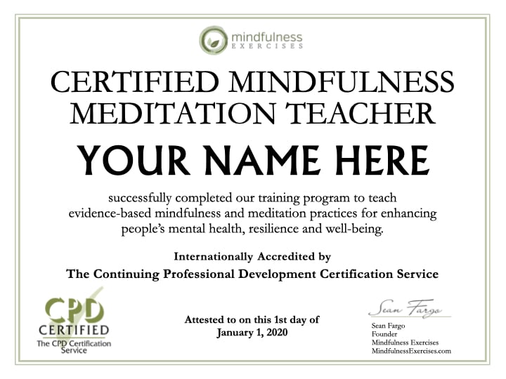 mindfulness teacher certification program