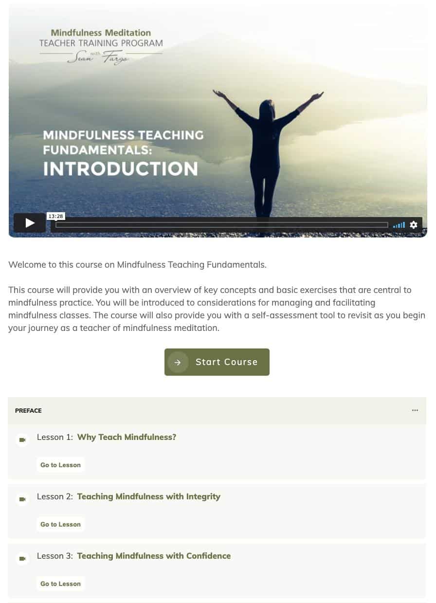 Mindfulness Teaching Fundamentals Course