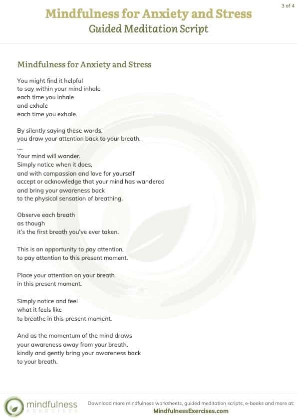 Sample Guided Meditation Script Sample Guided Meditation Script