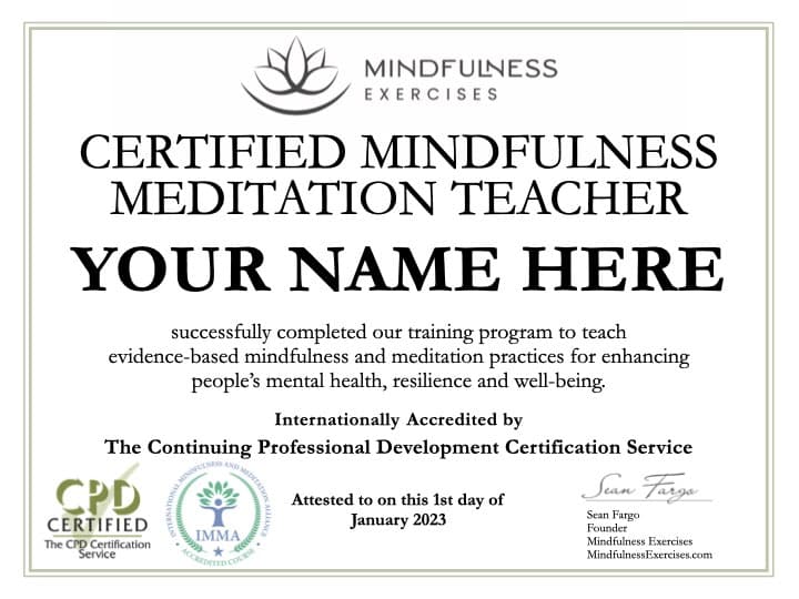 Mindfulness Meditation Teaching Certification Program